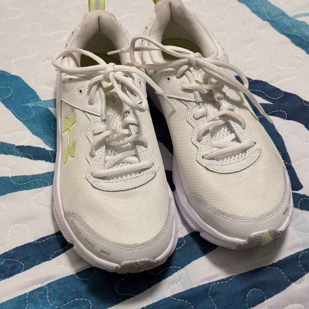 Under Armour White Sneakers with Lime Accent for Women